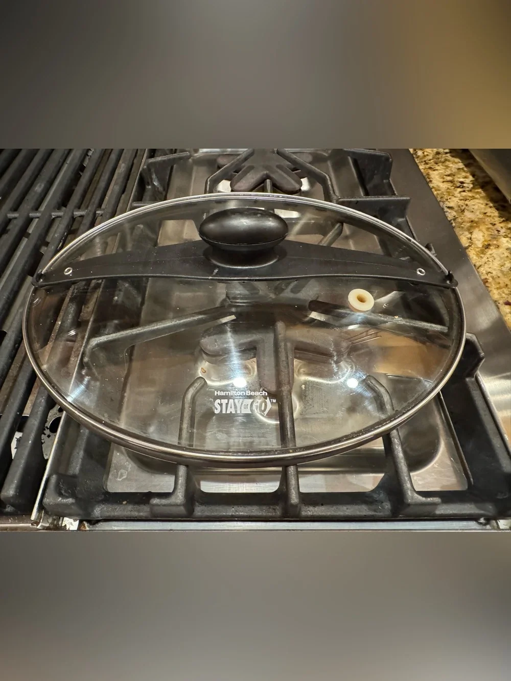Hamilton Beach 6qt slow cooker “stay or go”black replacement glass lid only